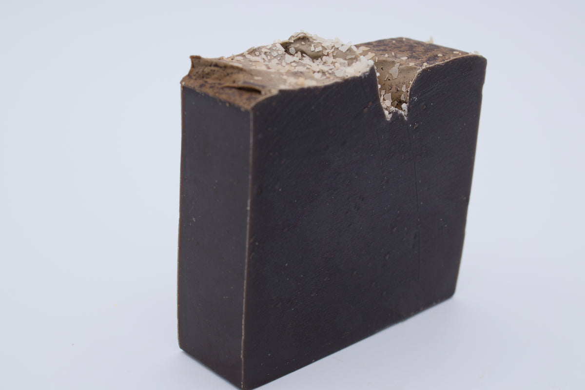 Angled view of Smugglers Cove handcrafted soap bar